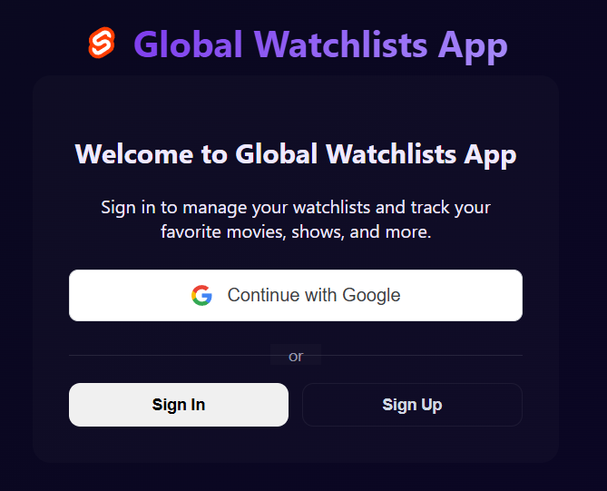 Watchlist App Screenshot 1